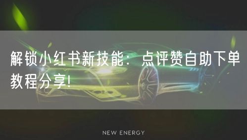 解锁小红书新技能:点评赞自助下单教程分享!