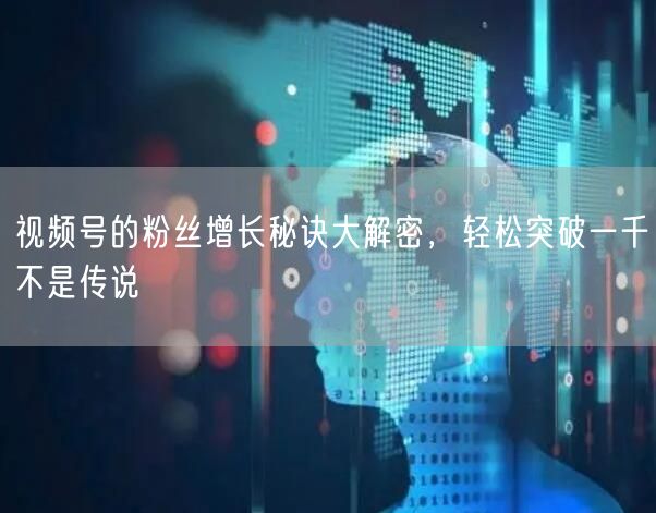 视频号的粉丝增长秘诀大解密，轻松突破一千不是传说