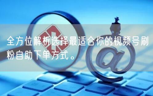 全方位解析选择最适合你的视频号刷粉自助下单方式。